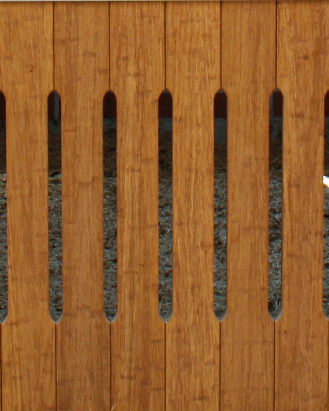 Bongossi Hard wood infill on Laake's Rossi Stall Front