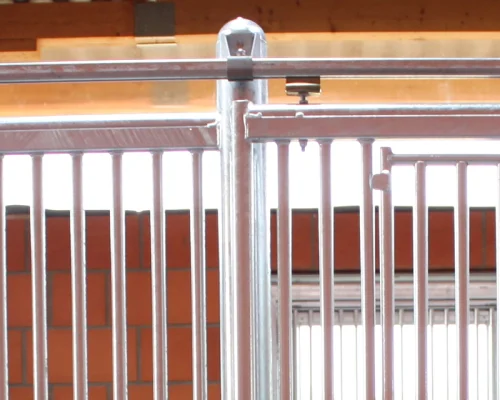 Galvanized metal and rounded columns on Laake's Rossi Stall Front